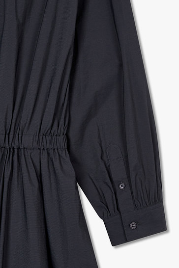 넥 리본 셔츠 롱 원피스