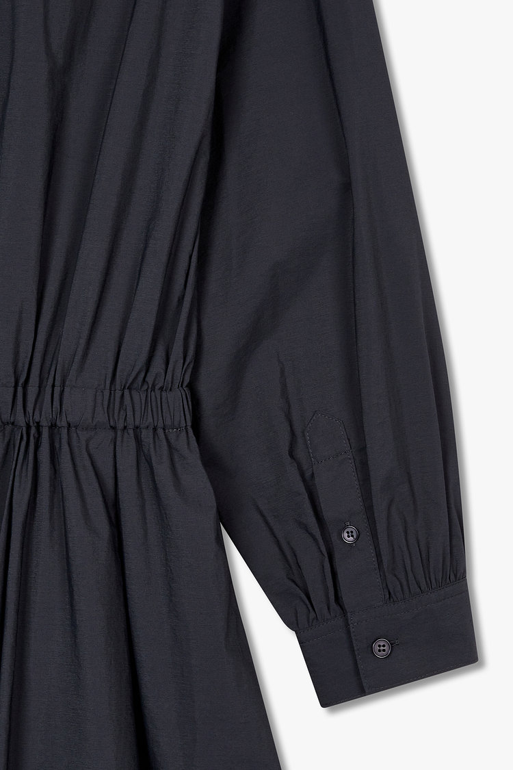 넥 리본 셔츠 롱 원피스