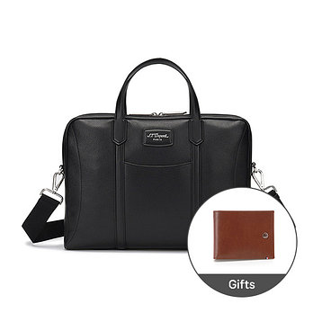 S.T.DUPONT [Gift Set] 그레인 레더 슬림 도큐먼트 홀더+라인D 엘리제 6CC 지갑 | 신세계V