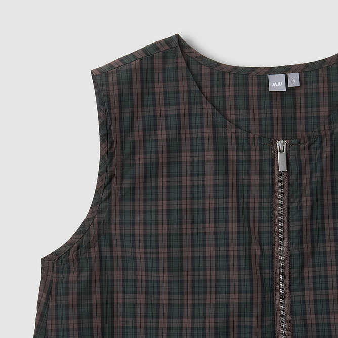 여 사각사각 민소매 미디 원피스