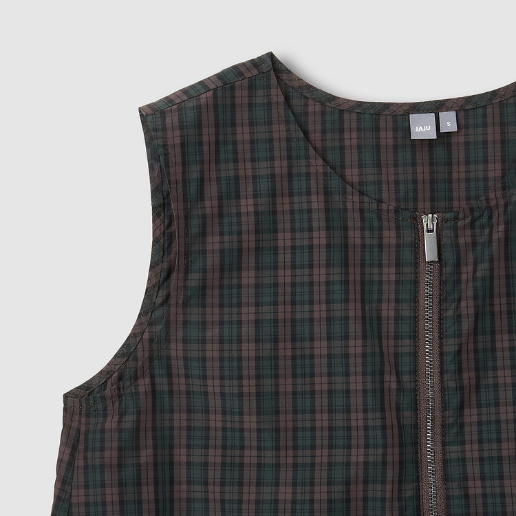 여 사각사각 민소매 미디 원피스