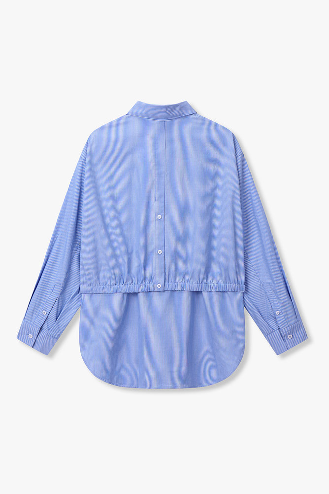 스트라이프 패턴 포켓 셔츠