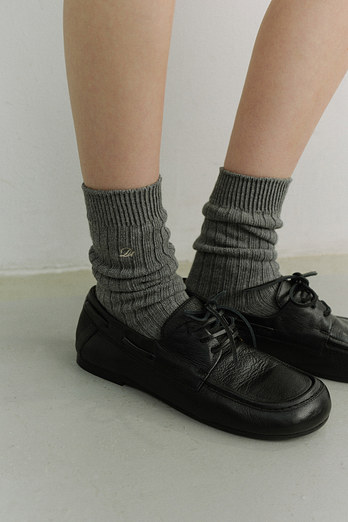 DUNST CLASSIC LOGO SOCKS CHARCOAL GREY_UDSS6E102G3 | 신세계V