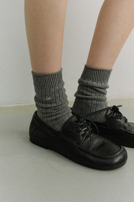 DUNST CLASSIC LOGO SOCKS CHARCOAL GREY_UDSS6E102G3 | 신세계V