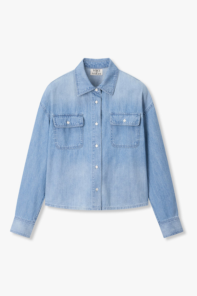 [BASQUIAT] 엠브로이더리 썸머 데님 셔츠