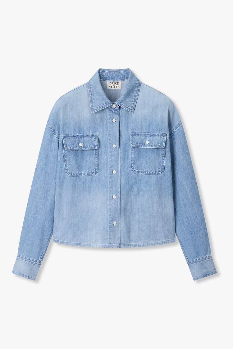 [BASQUIAT] 엠브로이더리 썸머 데님 셔츠