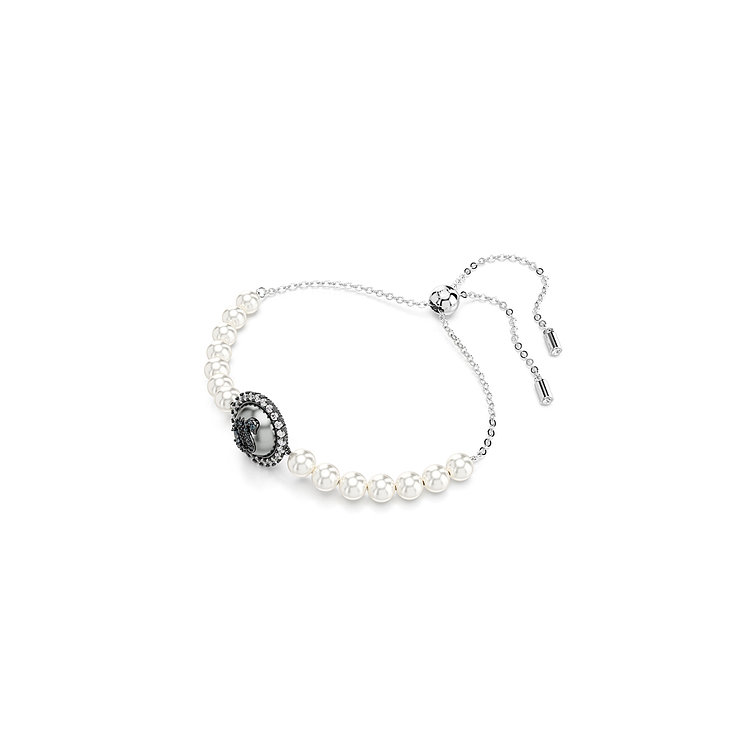 SWAROVSKI(스와로브스키) [스와로브스키/본사정품] Iconic Swan 펄 그레이 로듐 팔찌M 5680851 | 신세계V