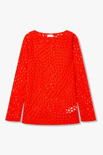 DRIES VAN NOTEN 도트 패턴 롱 슬리브 저지 티셔츠(레드) | 신세계V