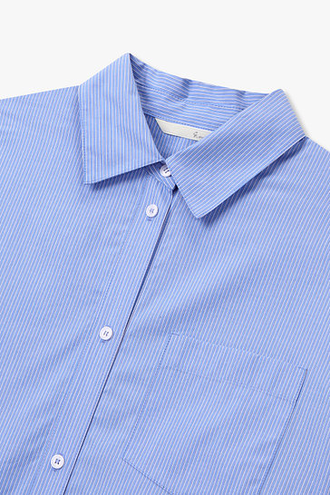 스트라이프 패턴 포켓 셔츠