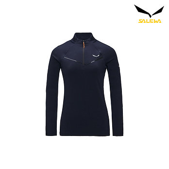 SALEWA 살레와여성 아그너 2/3 집업 긴팔 티셔츠 O2LT402BLKW | 신세계V