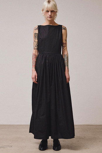 VIS A VIS COTTON TIE BACK DRESS (BLACK) | 신세계V