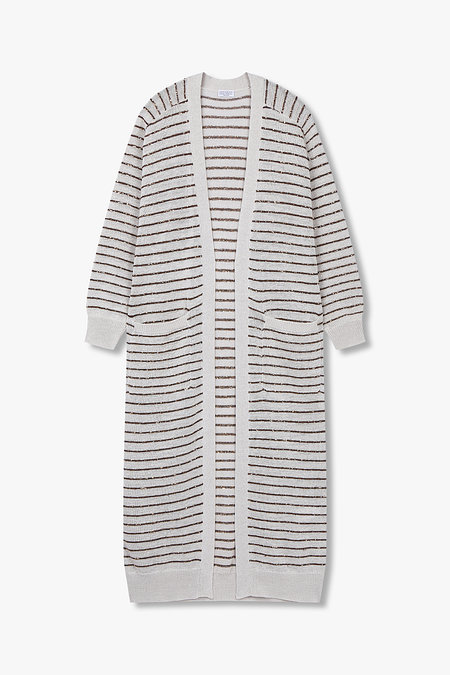 BRUNELLO CUCINELLI 여성 시퀸 스트라이프 롱 가디건 | 신세계V