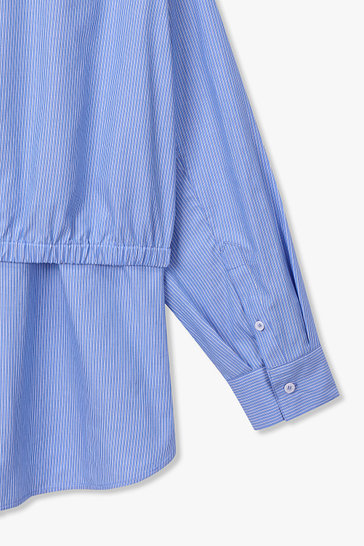 스트라이프 패턴 포켓 셔츠