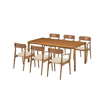 CASAMIA MK2 우드테이블 6인세트 180cm 브라운_암체어 6EA | 신세계V