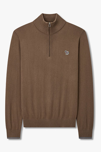 PAUL SMITH [PS PAUL SMITH] 지브라 패치 하프 집업 니트 | 신세계V