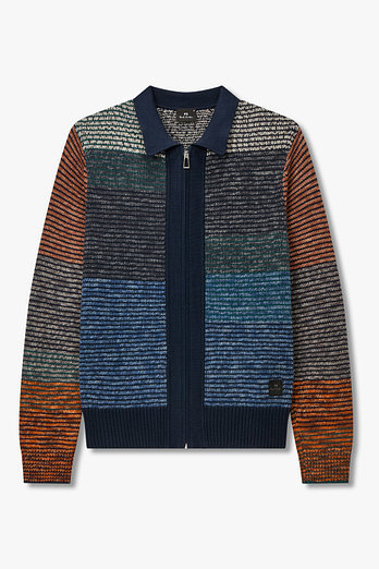 PAUL SMITH [PS PAUL SMITH] 남성 컬러 블록 집업 가디건 | 신세계V