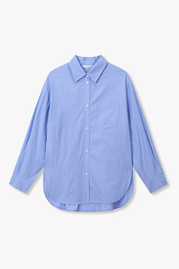 스트라이프 패턴 포켓 셔츠