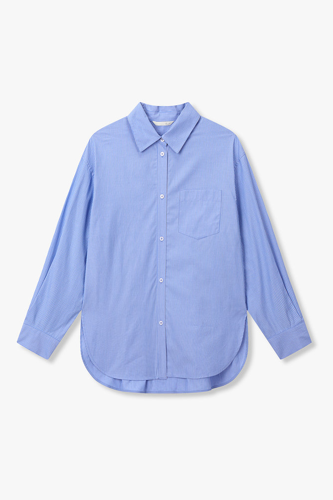 스트라이프 패턴 포켓 셔츠