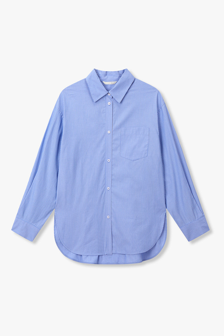 스트라이프 패턴 포켓 셔츠