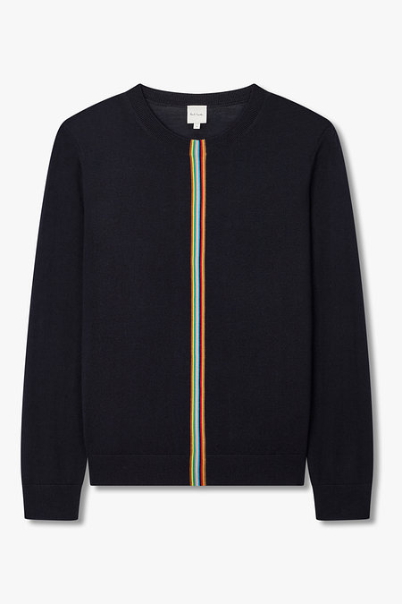 PAUL SMITH 스트라이프 로고 울 스웨터 | 신세계V