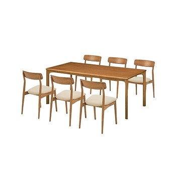 CASAMIA MK2 우드테이블 6인세트 180cm 브라운_체어 6EA | 신세계V
