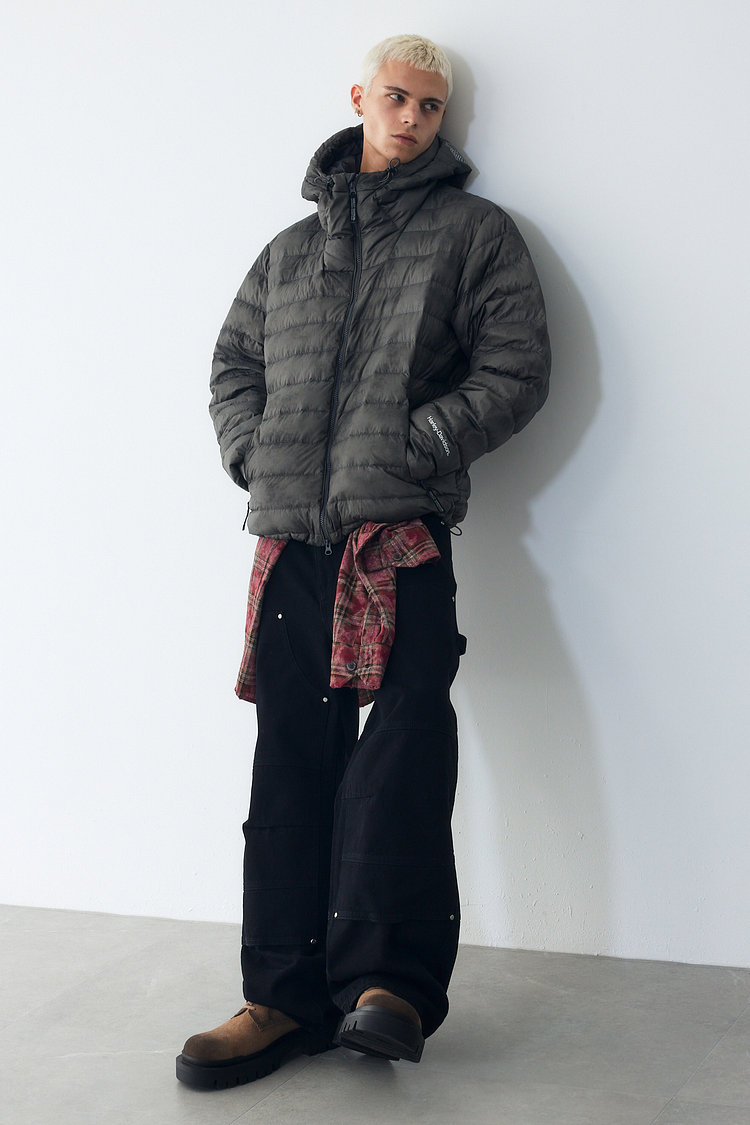 더블니 벨벳 데님 팬츠 블랙