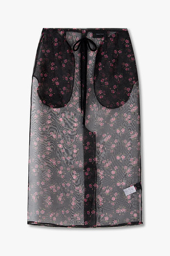 SIMONE ROCHA 시어 프레이드 컬럼 펜슬 스커트 | 신세계V