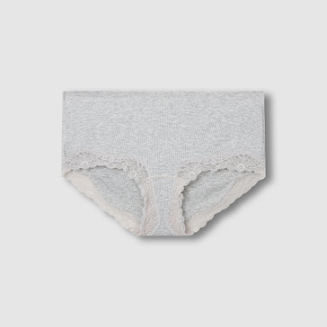 여 코튼 립 레이스 쇼티 팬티