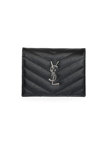 SAINT LAURENT [SAINT LAURENT] 26FW 은장 플랩 코인 반지갑 블랙 668290 BOWA2 1000 | 신세계V