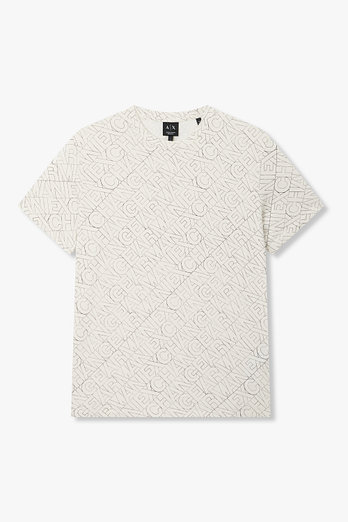 ARMANI EXCHANGE 남성 다이아고날 로고 패턴 티셔츠 | 신세계V