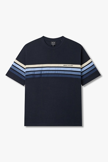 ARMANI EXCHANGE 남성 스트라이프 레귤러 핏 티셔츠 | 신세계V