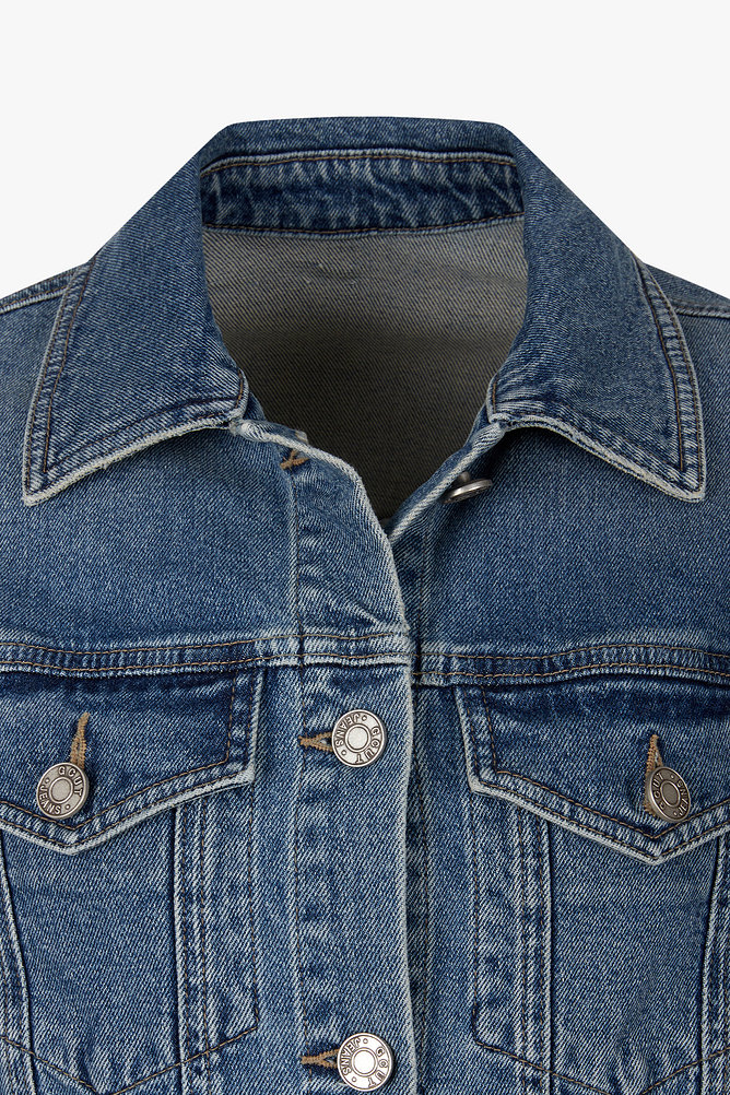 워싱 데님 트러커 자켓