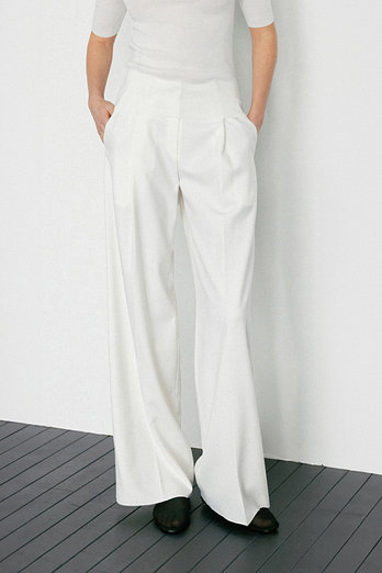 Mare di Mari Wool Blend One-Tuck Pants - Ivory | 신세계V
