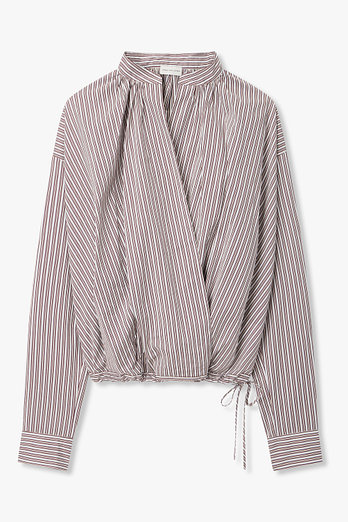 DRIES VAN NOTEN 스트라이프 패턴 랩 셔츠 | 신세계V