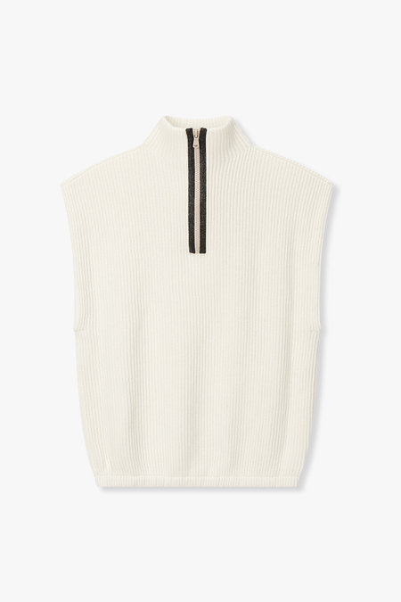 BRUNELLO CUCINELLI 여성 캐시미어 하프 집업 니트 베스트 | 신세계V