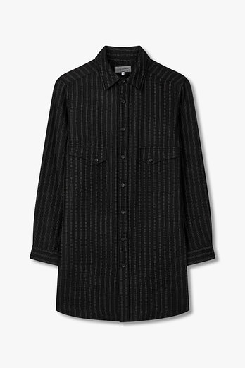 Yohji Yamamoto [HOMME]레이어드 카라 스트라이프 셔츠 | 신세계V