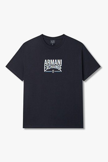 ARMANI EXCHANGE 남성 로고 프린트 슬림 핏 티셔츠 | 신세계V