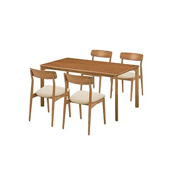 CASAMIA MK2 우드테이블 4인세트 150cm 브라운_체어 4EA | 신세계V