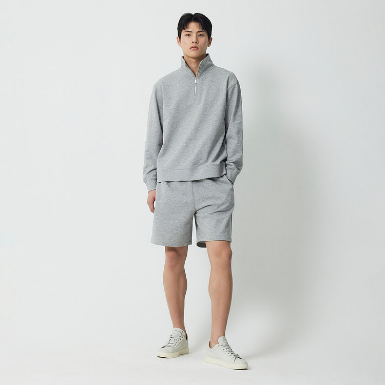 남 하프 집업 스웨트 셔츠