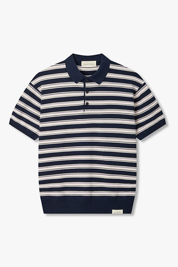 MAN ON THE BOON 스트라이프 숏 슬리브 폴로 니트 | 신세계V