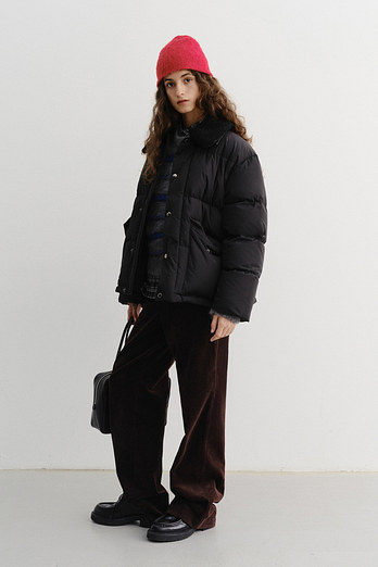DUNST UNISEX COLLARED GOOSE DOWN JACKET BLACK_UDJU5D130BK | 신세계V