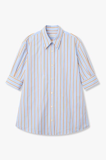 DRIES VAN NOTEN(드리스반노튼) 배색 스트라이프 코튼 셔츠 | 신세계V
