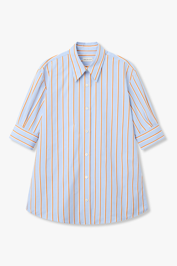 DRIES VAN NOTEN(드리스반노튼) 배색 스트라이프 코튼 셔츠 | 신세계V