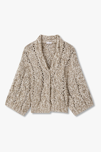 BRUNELLO CUCINELLI 여성 시퀸 브이넥 케이블 니트 가디건 | 신세계V