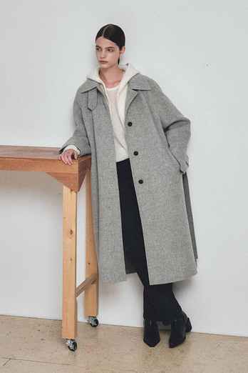 MUSEE [3차] NU BERN Classic Merino Wool Handmade Balmacaan Coat_Light Gray | 신세계V