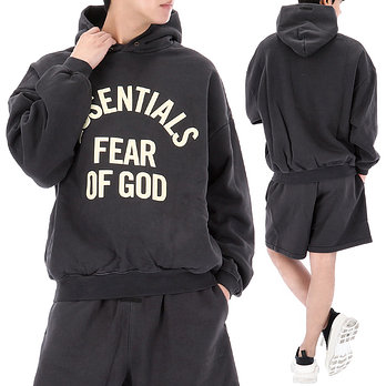 FEAR OF GOD [피어오브갓] 에센셜 캠퍼스 90s 후드티 192SP266701F FADEDBLACK | 신세계V