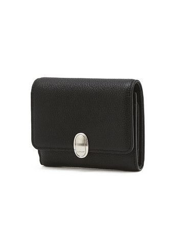 JILLSTUART NEW YORK WOMEN 질스튜어트 뉴욕 액세서리 [TATE][지폐수납가능] 블랙 가죽 오발 장식 3단 반지갑  (JAWA5F111BK) | 신세계V