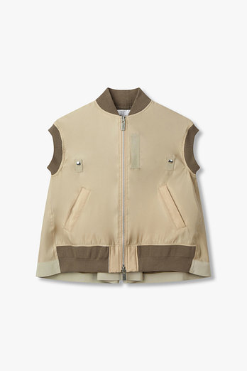 SACAI [CLASSICS] 여성 나일론 트윌 배색 베스트 | 신세계V