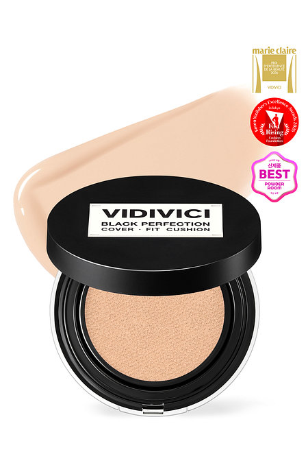 VIDIVICI [아이돌 찜 쿠션] 블랙 퍼펙션 커버 핏 쿠션 본품 SPF40 PA++ (21NW 내추럴) | 신세계V
