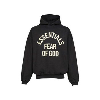 FEAR OF GOD 피어오브갓 26SS 에센셜 캠퍼스 90s 기모 후드티 페이드블랙 192SP266701F FADED BLACK 51427015 | 신세계V